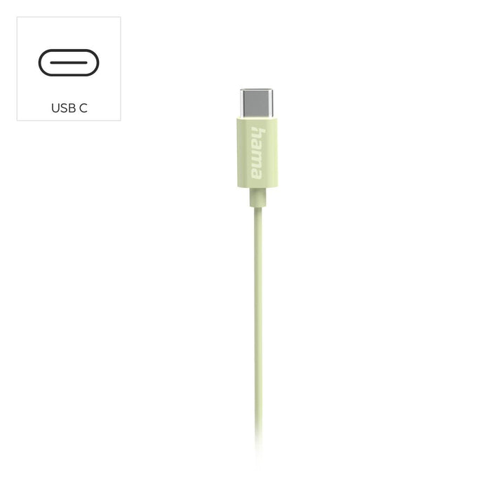 HAMA Слушалки &ldquo;Curly&rdquo;, USB-C, микрофон, зелен