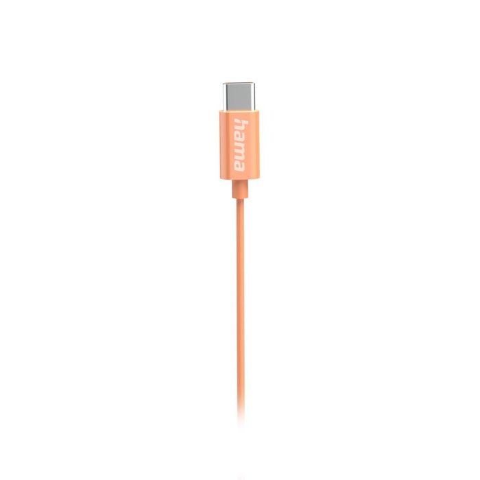 HAMA Слушалки &ldquo;Curly&rdquo;, USB-C, микрофон, оранжев