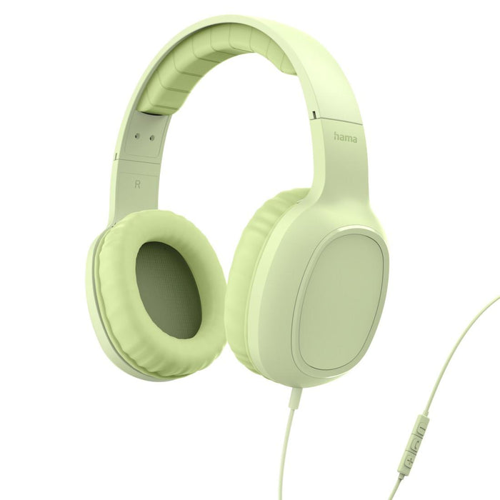 HAMA Слушалки с микрофон "Fun C", USB-C, водач за кабел от едната страна, зелени