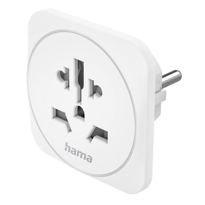 Travel Adapter тип E и F, 3-пинов, универсален, от цял свят към Европа, бял
