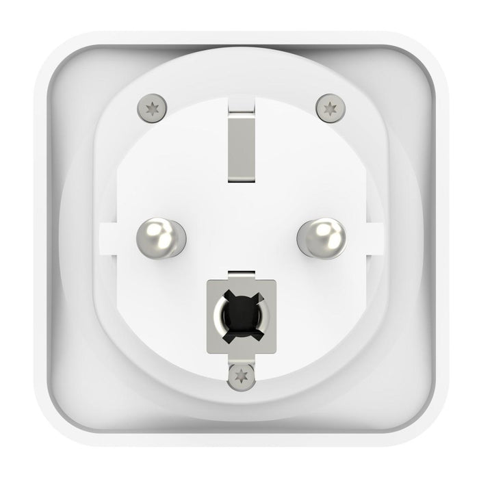 Travel Adapter тип E и F, 3-пинов, универсален, от цял свят към Европа, бял
