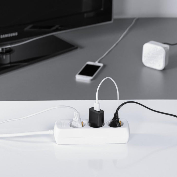 HAMA Разклонител 3 гнезда, 1.4м, бял