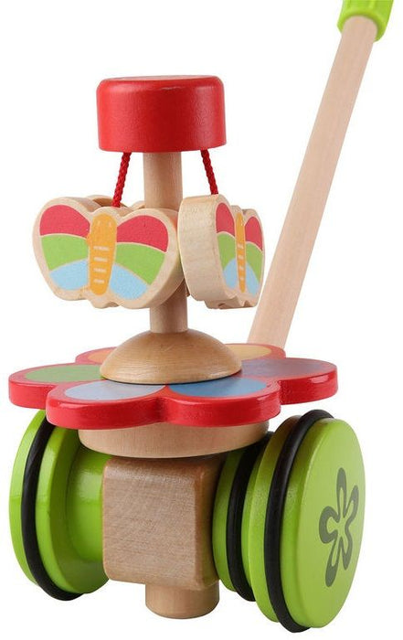 Дървена играчка за бутане HaPe International - Танцуваща пеперуда. дървена