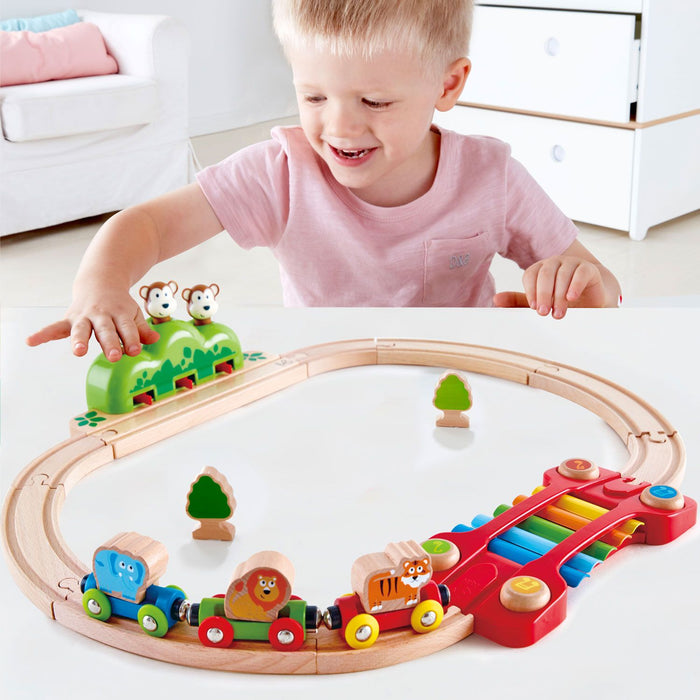 Дървена игра Hape - Железница, музикална
