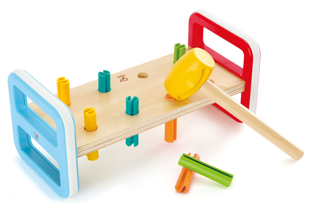 Дървена играчка с чукче Hape - Дъга