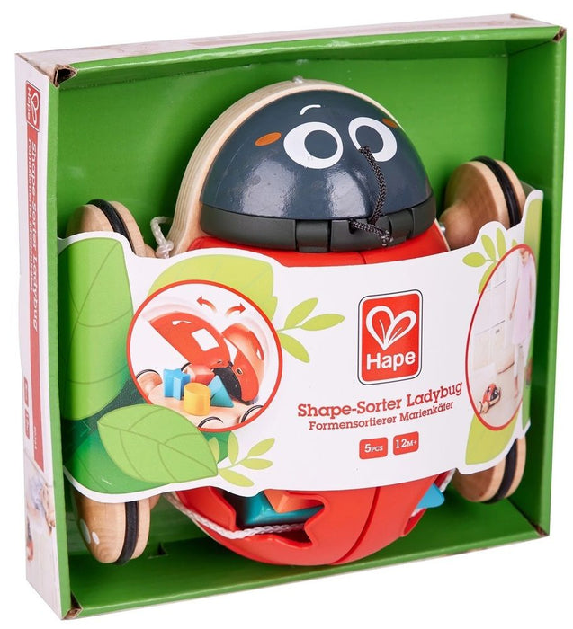 Дървена играчка за дърпане и сортиране HaPe International - Калинка