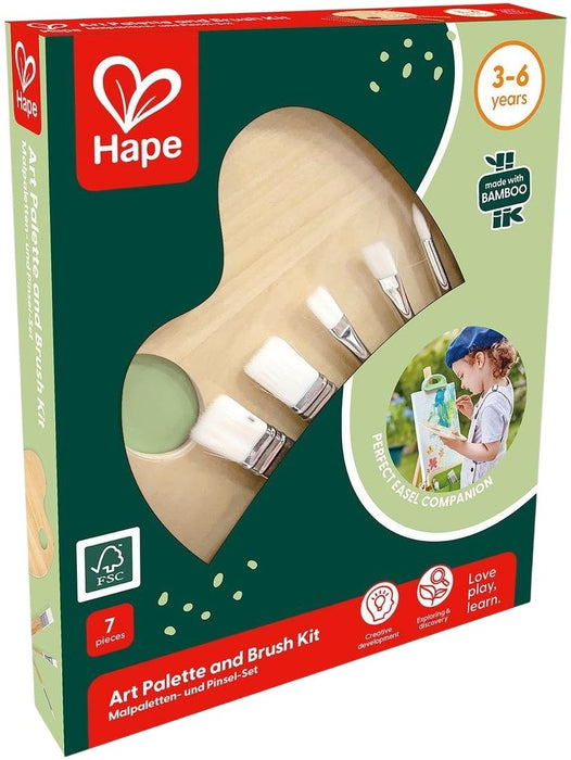 Творчески комплект Hape International - Палитра и четки, 7 части