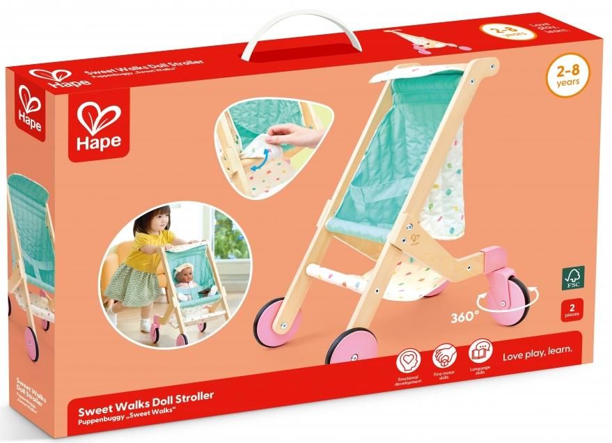 Дървена количка за кукли Hape - Sweet Walks, 2 части