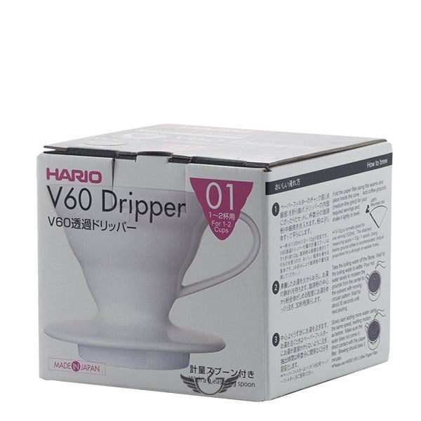 HARIO V60-01 Бял керамичен капков уред