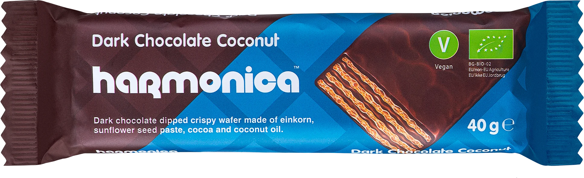 Био вафла с тъмен шоколад и кокос, 40 g