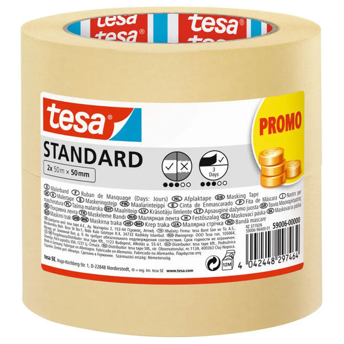 ХАРТИЕНА ЛЕНТА СТАНДАРТ 50 M/50 MM 2 БР TESA