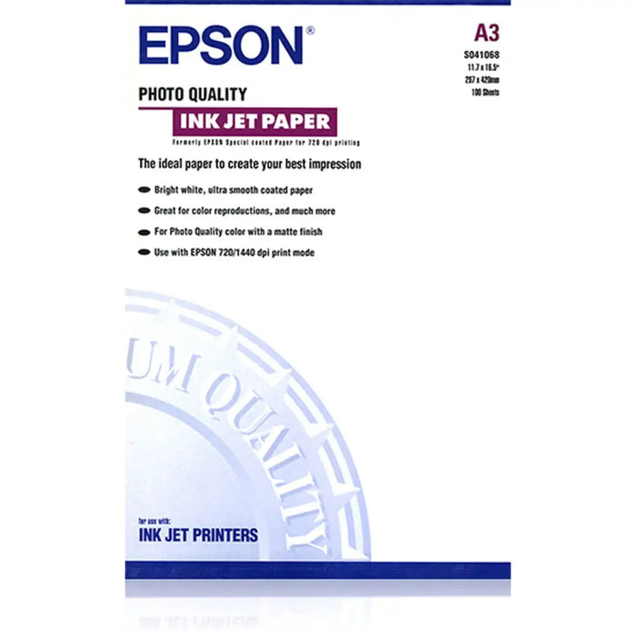 Хартия за Печат Epson C13S041068 Бял A3 (1 броя)