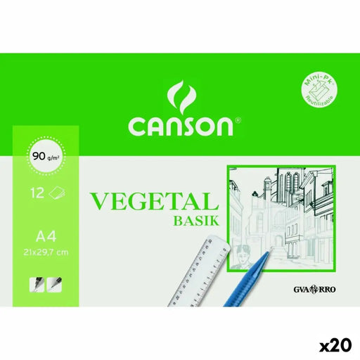 Хартия за рисуване Canson VEGETAL BASIK A4 12 Листи (20