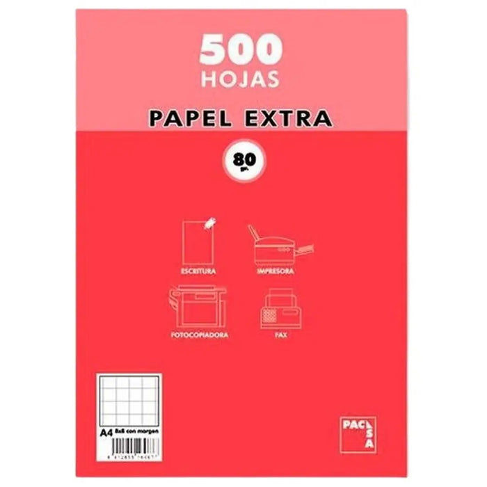 хартия Pacsa EXTRA Бял A4 500 Листи (5 броя)