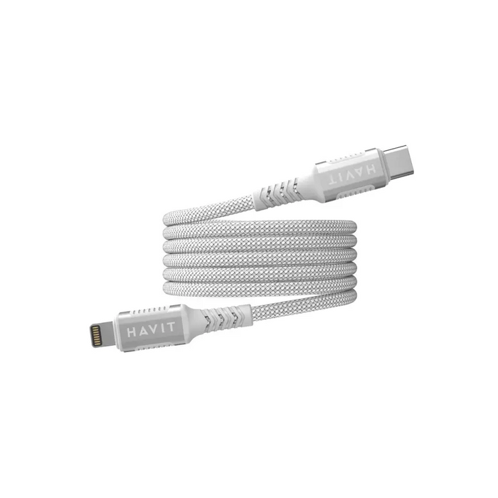 Havit CB6298 - Магнитен USB тип C-Lightning кабел 1 м (бял)