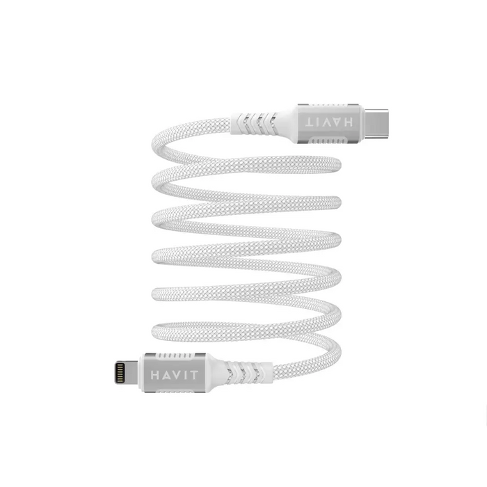Havit CB6298 - Магнитен USB тип C-Lightning кабел 1 м (бял)