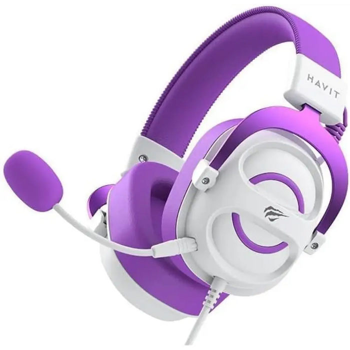 Havit H2002E - геймърски слушалки бели и лилави