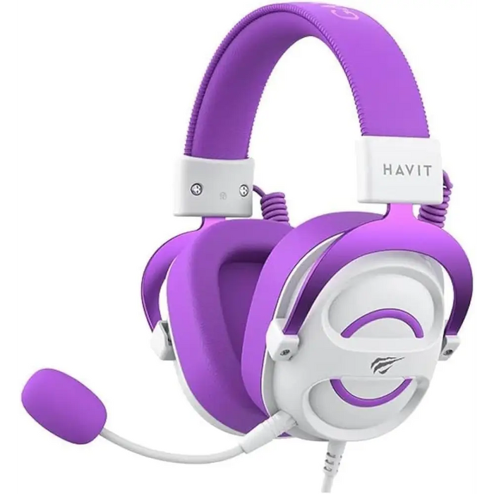 Havit H2002E - геймърски слушалки бели и лилави