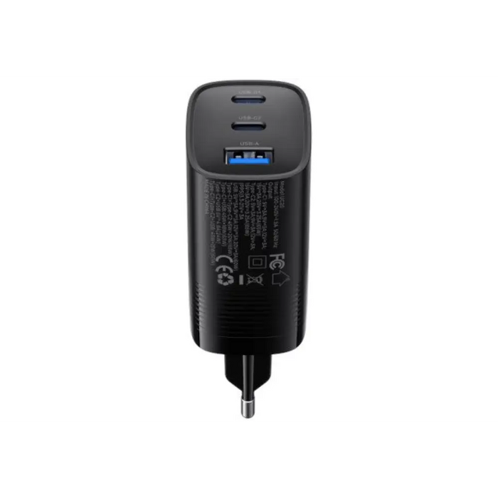 Havit UC20 - GaN 65 W трипортово зарядно за пътуване черно