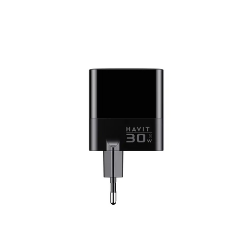 Havit UCLE001 EU - GaN трипортово зарядно 30 W черно