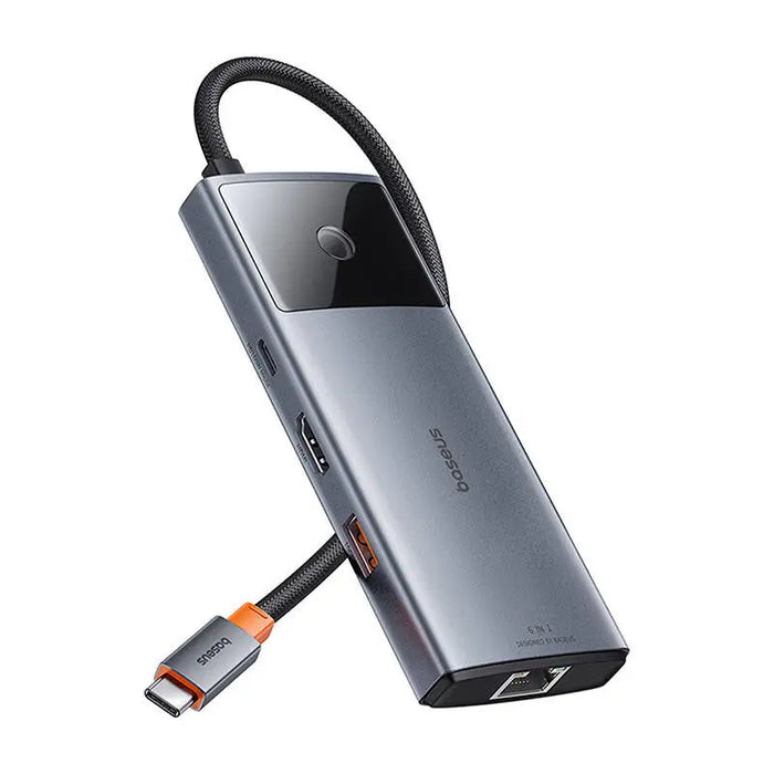 Хъб 6в1 Baseus Metal Gleam 2 Series USB-C към 2xUSB