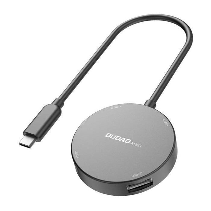 Хъб Dudao A15B 4в1 USB 3.0 + 3x USB 2.0 към USB-C сив