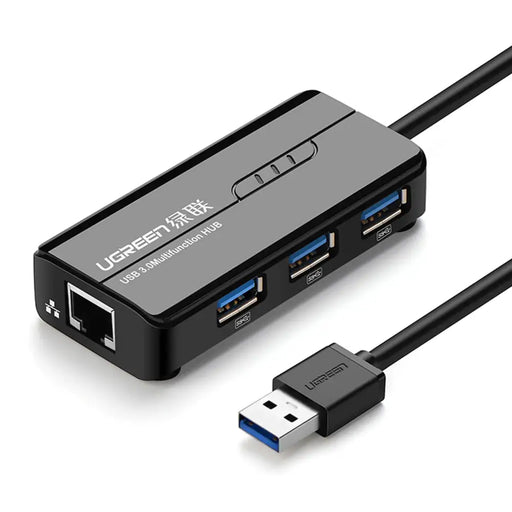 Хъб Ugreen 20265 USB-A към RJ45 1000Mbps 3x USB 3.0 черен
