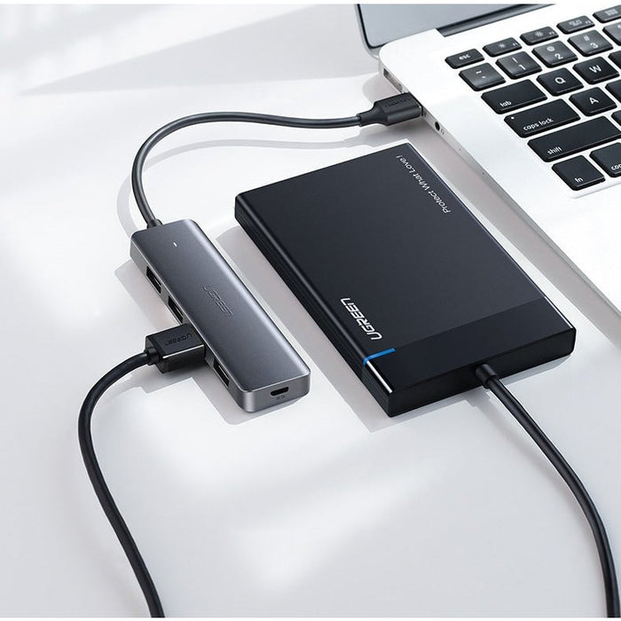 Хъб Ugreen USB Type-C към 4x USB 3.2 Gen 1х USB-C сив (CM219