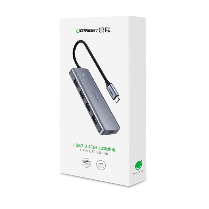 Хъб Ugreen USB Type-C към 4x USB 3.2 Gen 1х USB-C сив (CM219