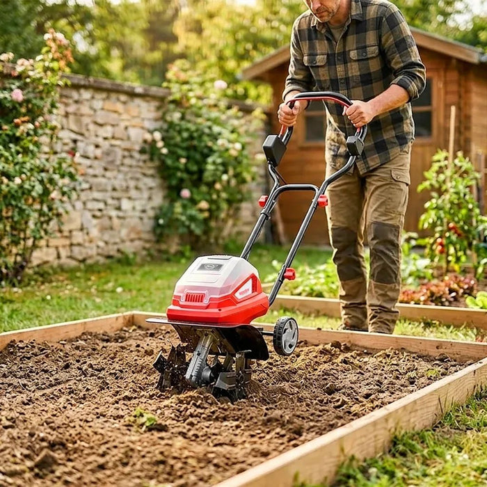 Акумулаторна мотофреза Hecht – 7026, 2x20 V, 30 cm