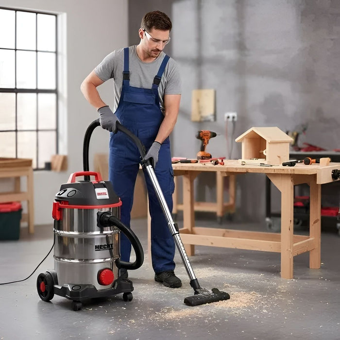 Прахосмукачка 2в1 за сухо и мокро почистване HECHT - 8330, 1400W, 30 l