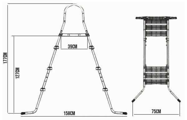Стълба за басейн Hecht - 00122, 122 cm, 80 kg