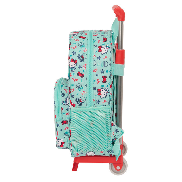 Училищна чанта с колелца Hello Kitty Sea lovers цвят тюркоаз 26 x 34 x 11 cm