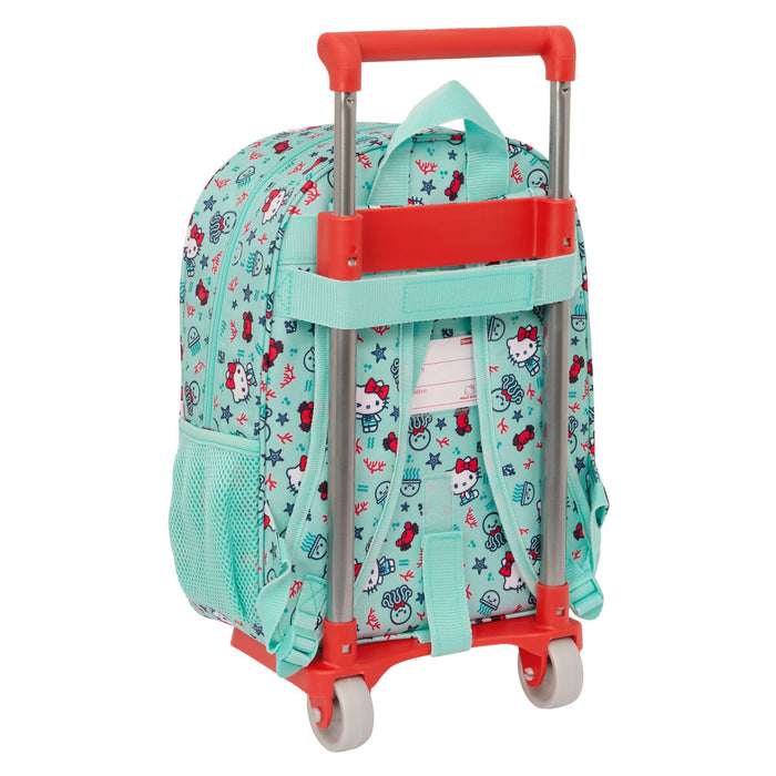 Училищна чанта с колелца Hello Kitty Sea lovers цвят тюркоаз 26 x 34 x 11 cm