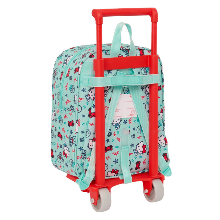 Училищна чанта с колелца Hello Kitty Sea lovers цвят тюркоаз 22 x 27 x 10 cm