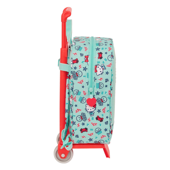 Училищна чанта с колелца Hello Kitty Sea lovers цвят тюркоаз 22 x 27 x 10 cm