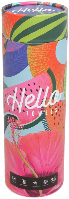 Памучна кърпа в кутия Hello Towels - New, 100 х 180 cm, синьо-розова