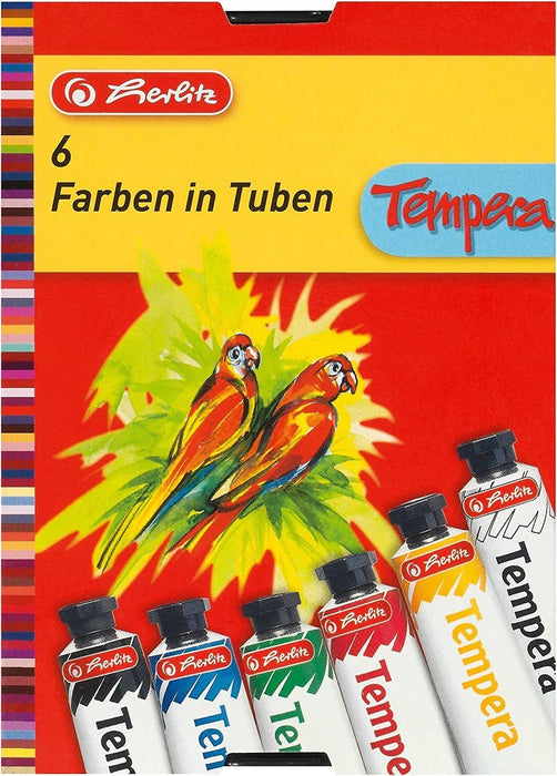 Темперни бои Herlitz - 6 цвята, 16 ml