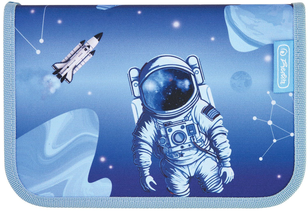 Ученически комплект Herlitz Loop Plus - Cosmic Explorer, раница, два несесера и мешка