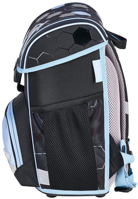 Ученически комплект Herlitz Loop Plus - Cyber Soccer, раница, два несесера и мешка
