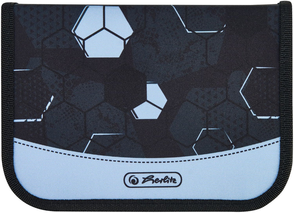 Ученически комплект Herlitz SoftLight Plus - Cyber Soccer, раница, два несесера, мешка и кутия за храна