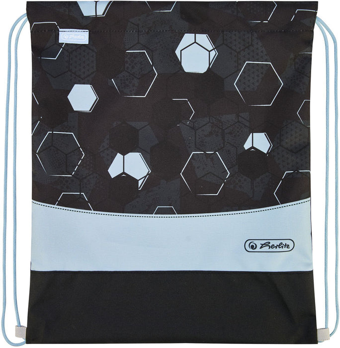 Ученически комплект Herlitz SoftLight Plus - Cyber Soccer, раница, два несесера, мешка и кутия за храна