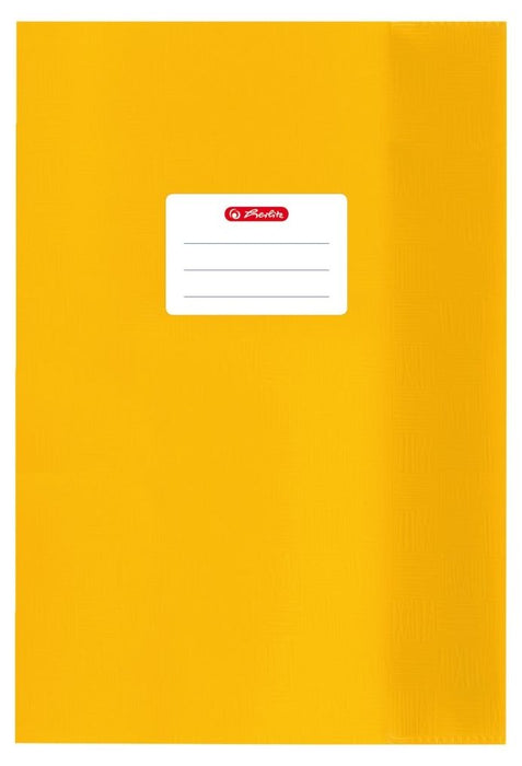 Подвързия за тетрадки Herlitz - A5, жълта, с етикет