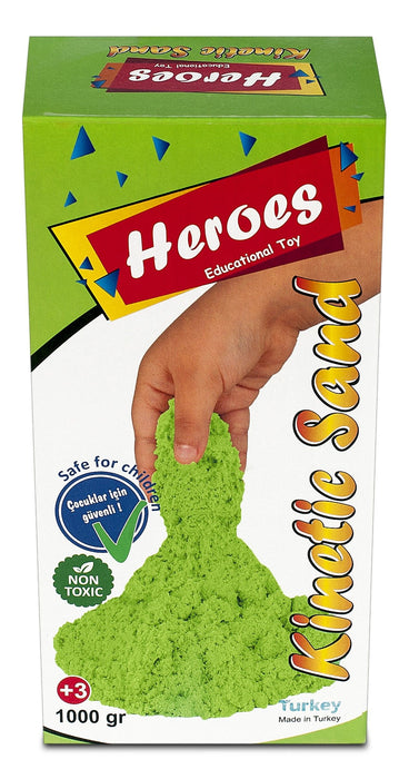 Кинетичен пясък в кутия Heroes - Зелен цвят, 1000 g