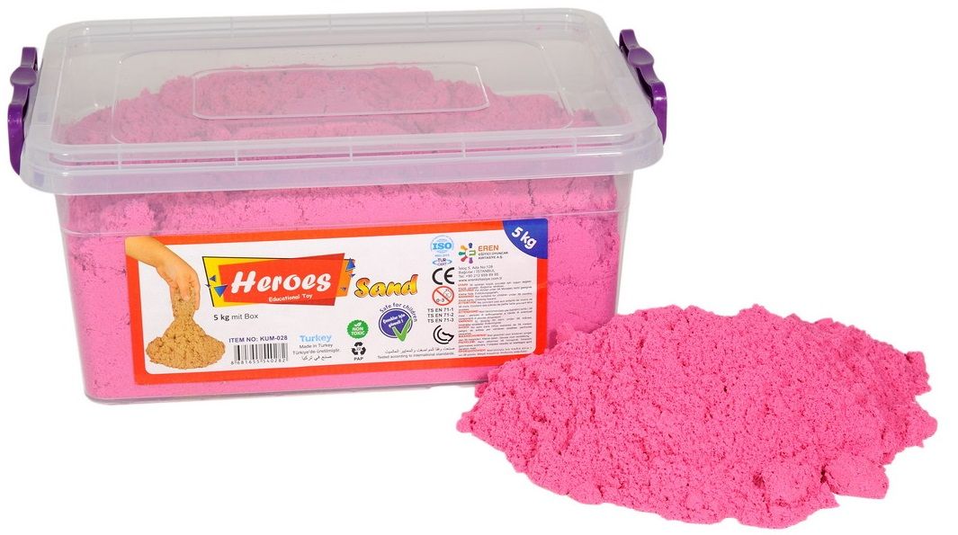 Kинетичен пясък Heroes - 5 kg, розов