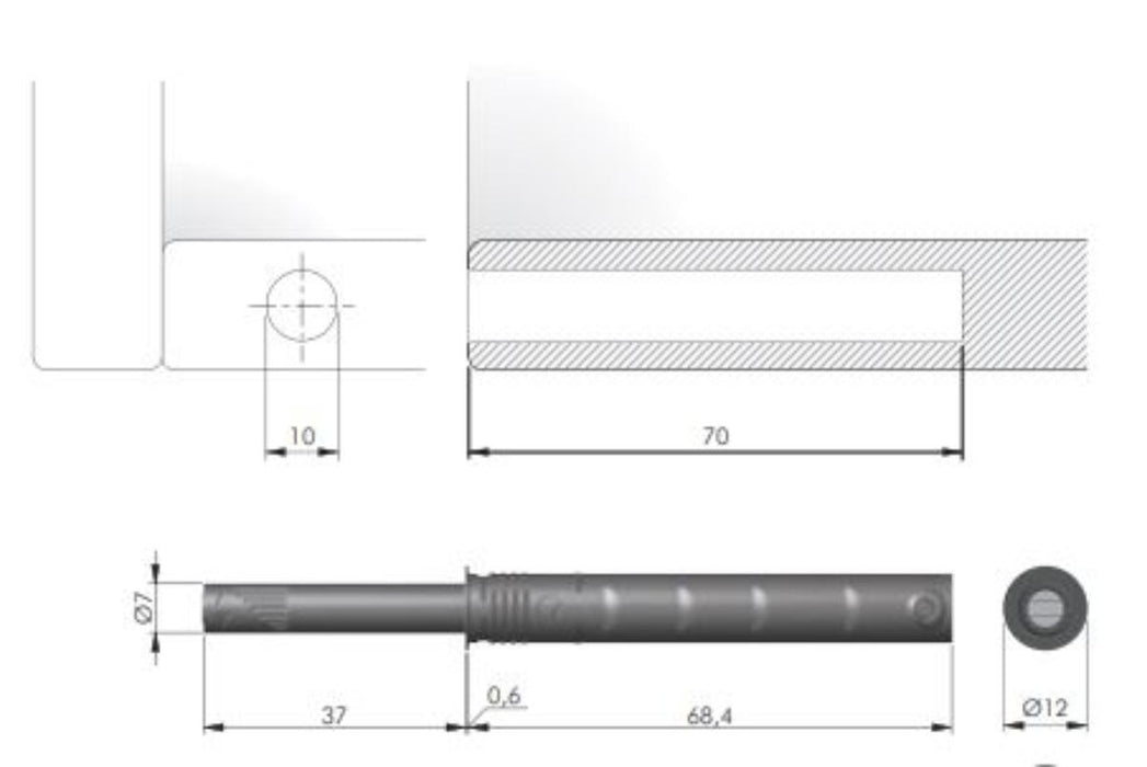 ПУШ БУТОН С МАГНИТ 37MM+НАСРЕЩНИК/АДАПТО