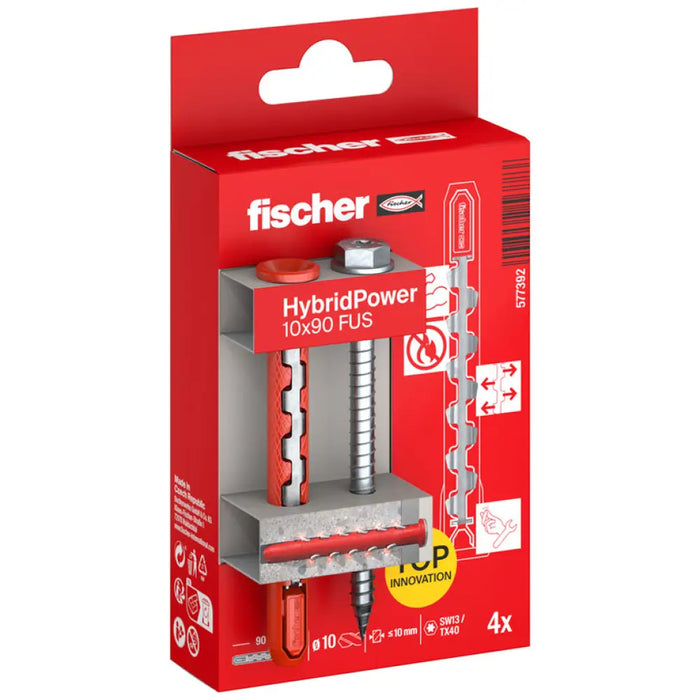 ХИБРИДЕН РАМКОВ ДЮБЕЛ С ВИНТ 10X90 FUS K FISCHER 4 БРОЯ