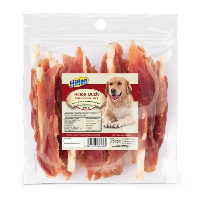 HILTON Патешки гърди на клечка - дъвка за кучета - 500гр