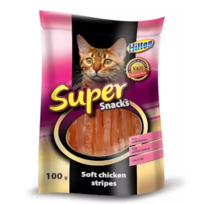 HILTON Soft chicken stripes - котешки лакомства - 100гр