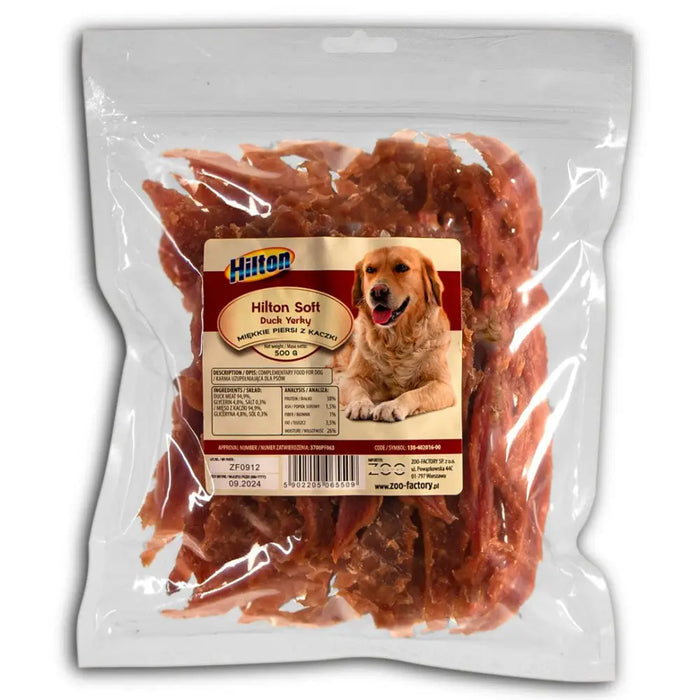 HILTON Soft Duck Jerky - Лакомство за кучета - 500гр